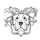 2 dog names - dino and bruno tattoo design idea