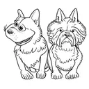 2 dog names - dino and bruno tattoo design idea