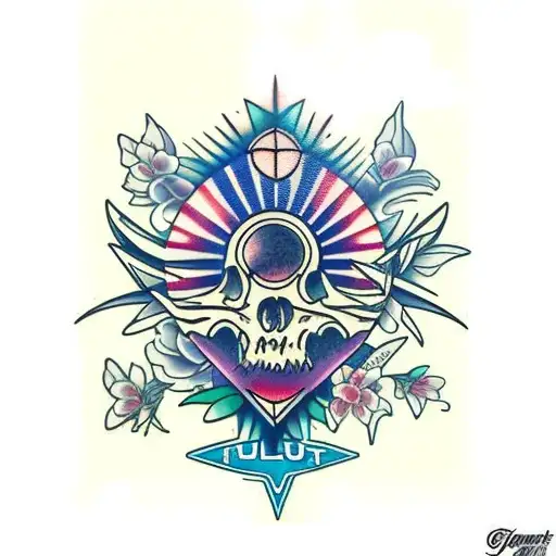  nature with Guam colors tattoo design idea