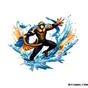 Aquaman logo shape of G tattoo design idea