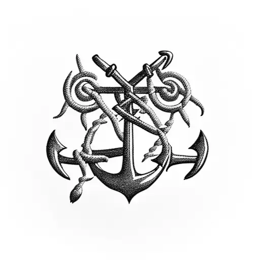 ship with anchor and name Isabella Rose tattoo design idea