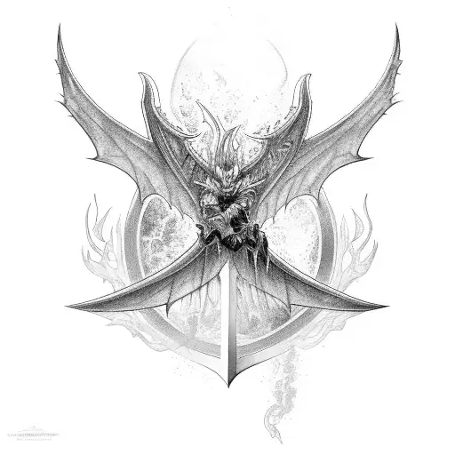 bahamut vs levathian tattoo design idea