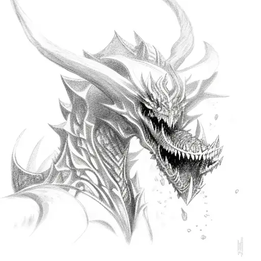 bahamut vs levathian from final fantasy series tattoo design idea