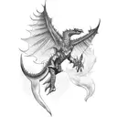 bahamut vs levathian tattoo design idea