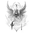 bahamut vs levathian tattoo design idea