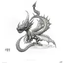 bahamut vs levathian from final fantasy series tattoo design idea