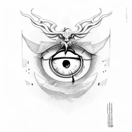 Carpe Diem in a sketch style with the eye of Lucifer incorporated tattoo design idea