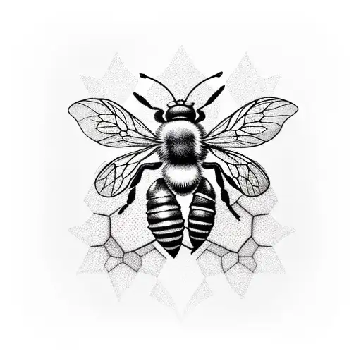 honeycomb cure bee tattoo design idea