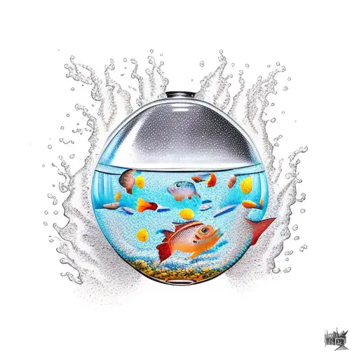 two lost souls swimming in a fishbowl tattoo design idea
