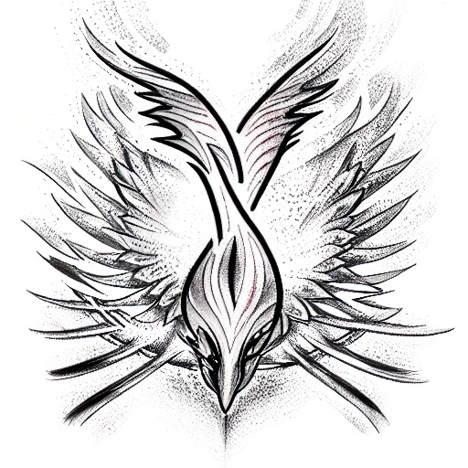 phoenix breaking free from cage tattoo design idea