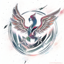 phoenix breaking free from cage tattoo design idea