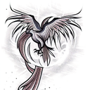 phoenix breaking free from cage tattoo design idea