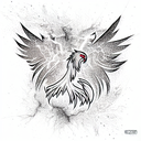 phoenix breaking free from cage tattoo design idea