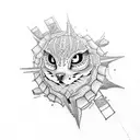 A dotwork tattoo of a stack of books with intricate designs on their spines tattoo design idea