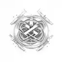 lambda symbol from Half-life, with a everything replaced by floral patterns tattoo design idea