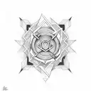 lambda symbol from Half-life, with a everything replaced by floral patterns tattoo design idea