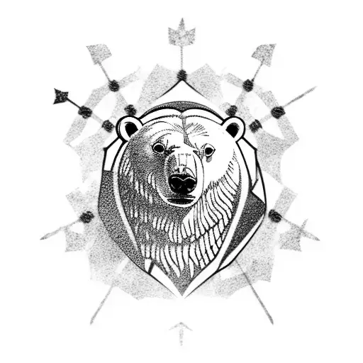 polar bear with medieval armor tattoo design idea