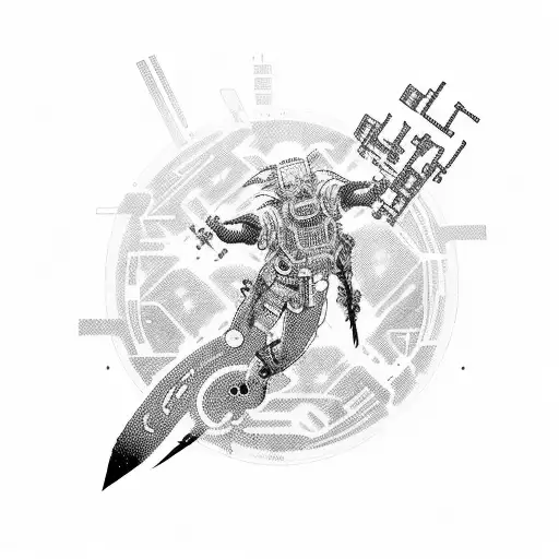 Tokyo Revengers characters in a futuristic cyberpunk setting tattoo design idea