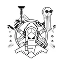 Tokyo Revengers characters in a futuristic cyberpunk setting tattoo design idea