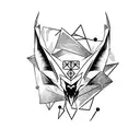 cyber sigil bat tattoo design idea
