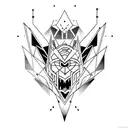cyber sigil bat tattoo design idea