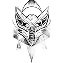 cyber sigil bat tattoo design idea