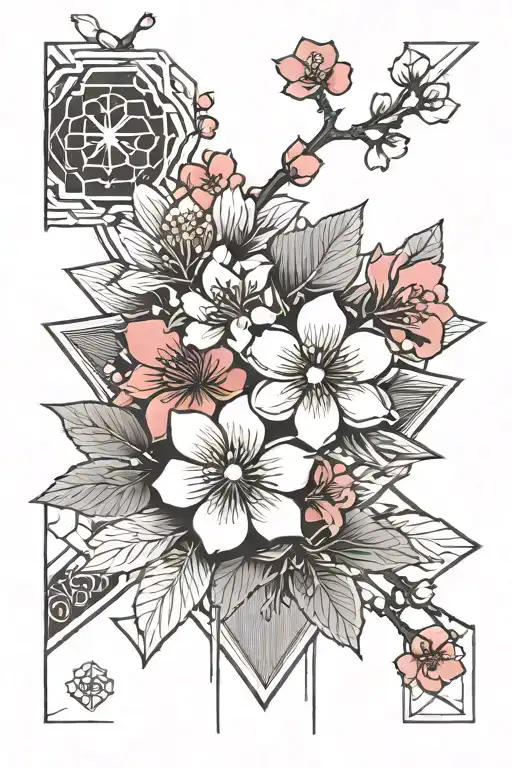 Sakura and the Japanese flag tattoo design idea