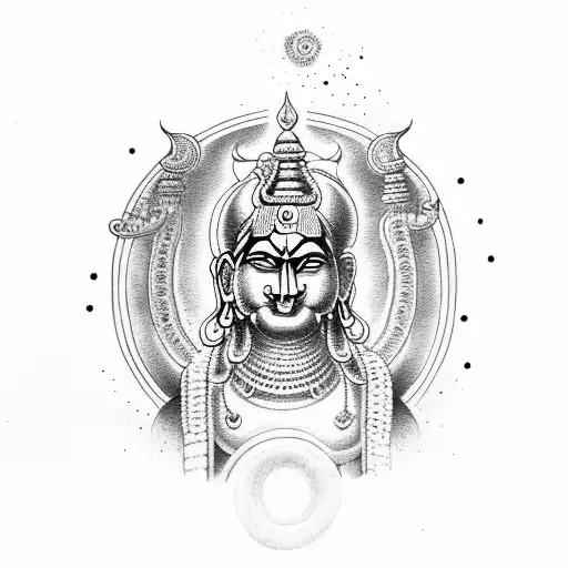 ancient indian indra god with modern twist  tattoo design idea