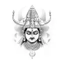 ancient indian indra god with modern twist  tattoo design idea