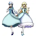 elsa and rosalina back to back tattoo design idea