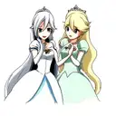 elsa and rosalina back to back tattoo design idea