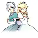elsa and rosalina back to back tattoo design idea