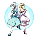 elsa and rosalina back to back tattoo design idea
