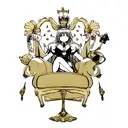 upside-down pineapple with crown on top and Ace of spade in one hand  tattoo design idea