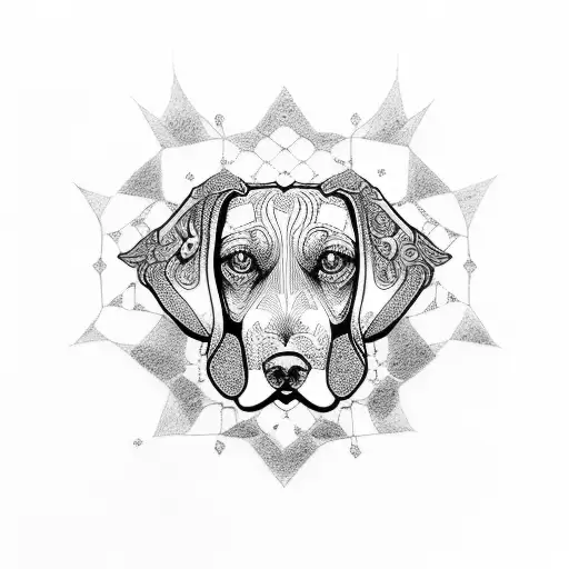beagle oni masc tattoo design idea