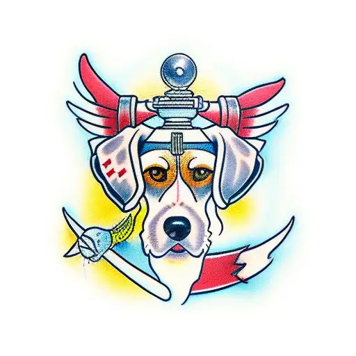 beagle oni masc tattoo design idea