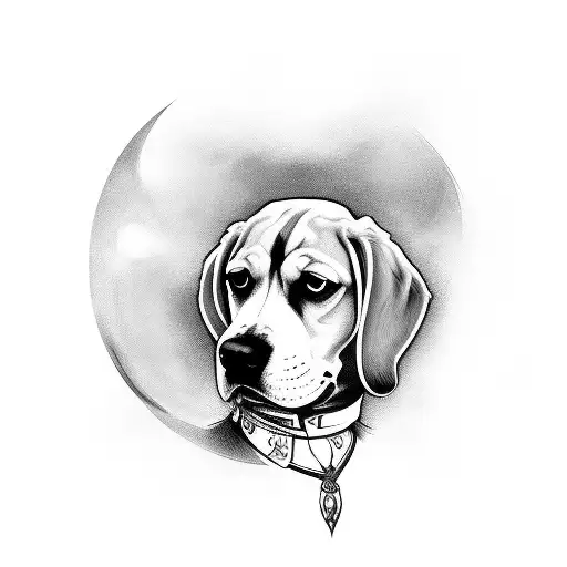 beagle oni masc tattoo design idea
