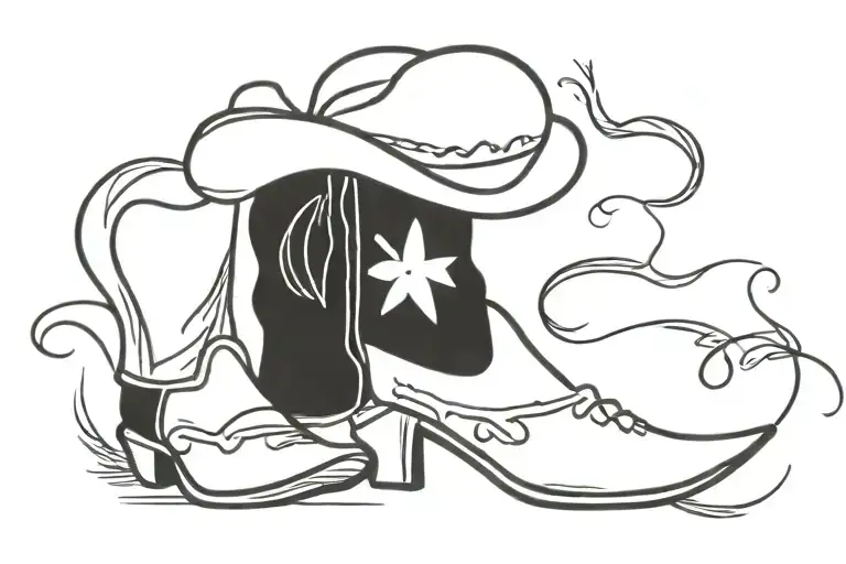 cowboy boots  tattoo design idea