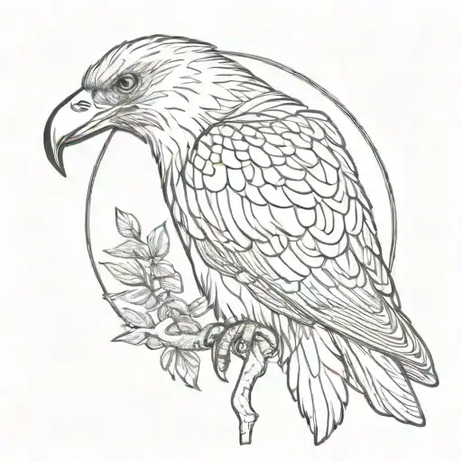 bald eagle wings, magpie wings, robin wings and a halo tattoo design idea