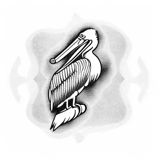 Pelican with a rudder tattoo design idea