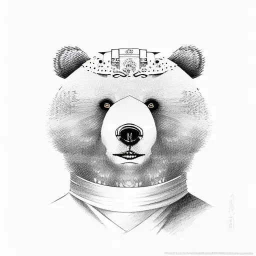 bushido bear  tattoo design idea