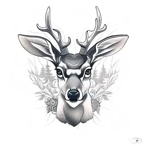 Deer tattoo design idea