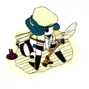 bee with small anchor and mechanic tools tattoo design idea