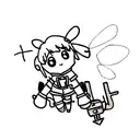 bee with small anchor and mechanic tools tattoo design idea