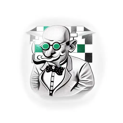 the tie between money and time and knowledge  incorporating the monopoly man tattoo design idea