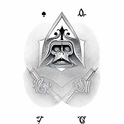 Sketch "Ace Of Spades With Words Why So..." Tattoo Idea BlackInk AI