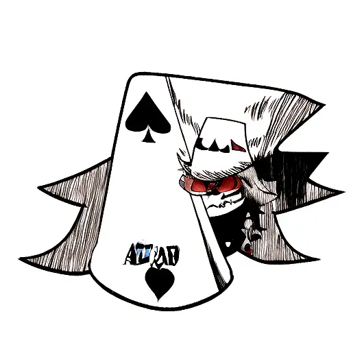 Anime "Ace Of Spades With Words Why So..." Tattoo Idea BlackInk AI