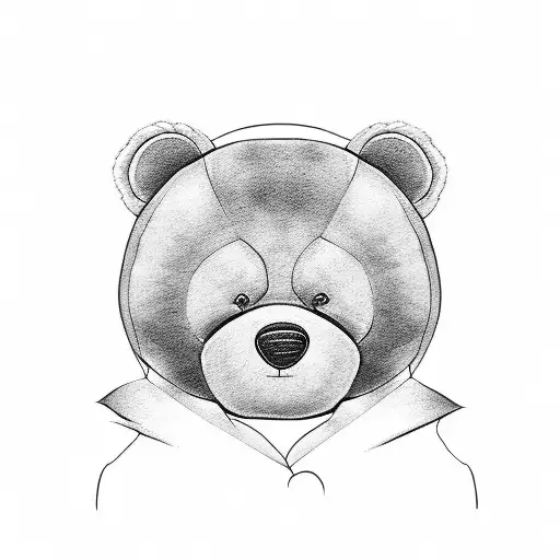 Teddy bear building and making a mistake  tattoo design idea