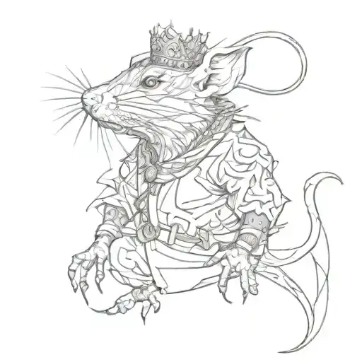 rat king tattoo design idea