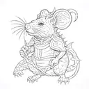 rat king tattoo design idea